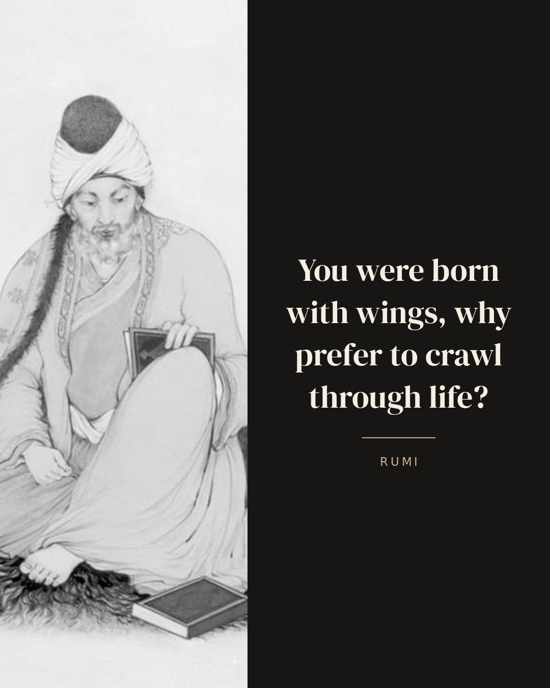 You were born with wings, why prefer to crawl through life? — Rumi