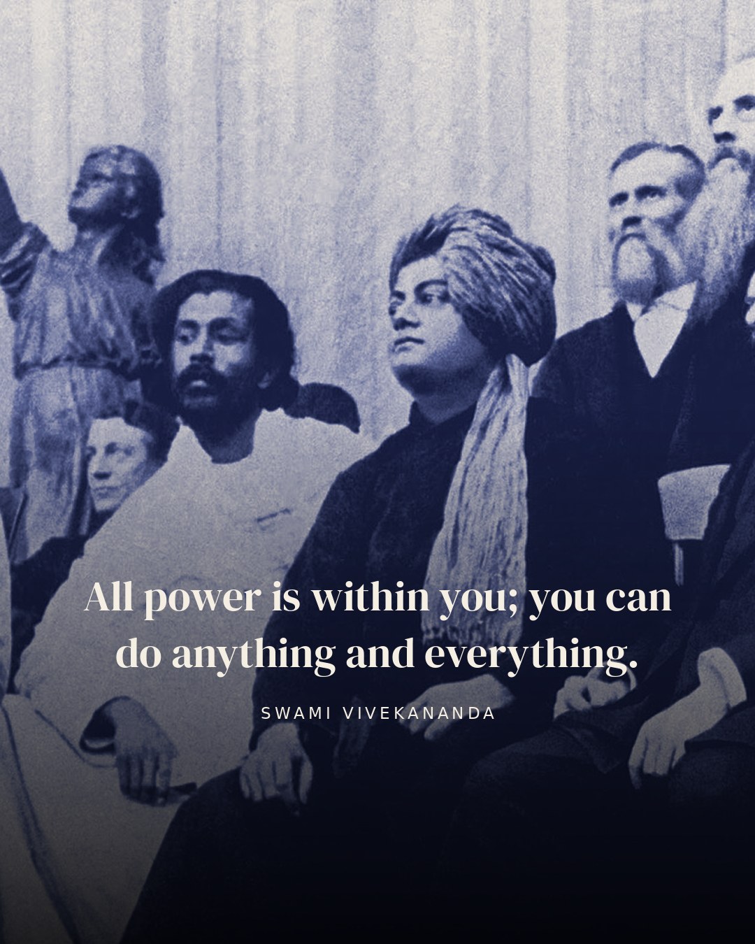 All power is within you; you can do anything and everything. — Swami Vivekananda quote card
