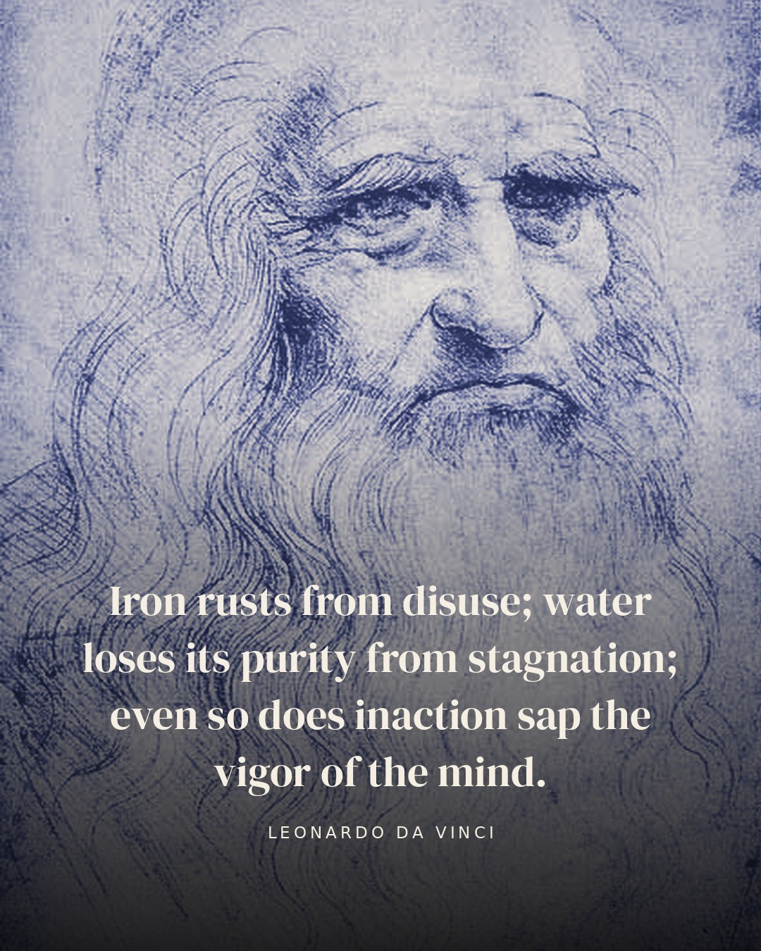 Iron rusts from disuse; water loses its purity from stagnation; even so does inaction sap the vigor of the mind. — Leonardo da Vinci
