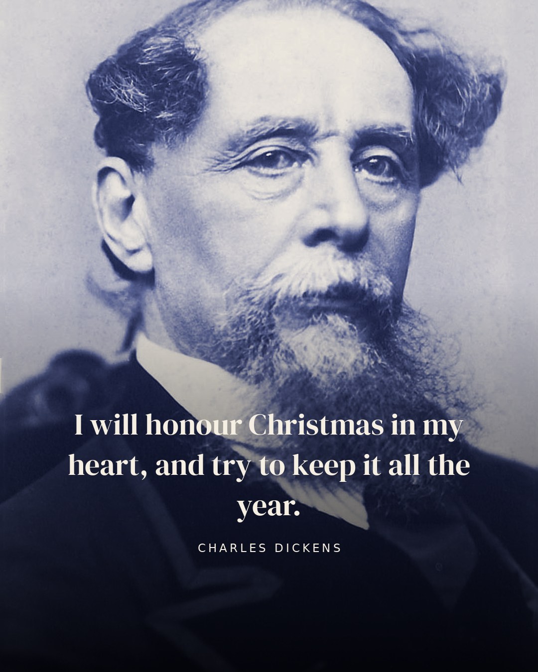 I will honour Christmas in my heart, and try to keep it all the year. — Charles Dickens quote card