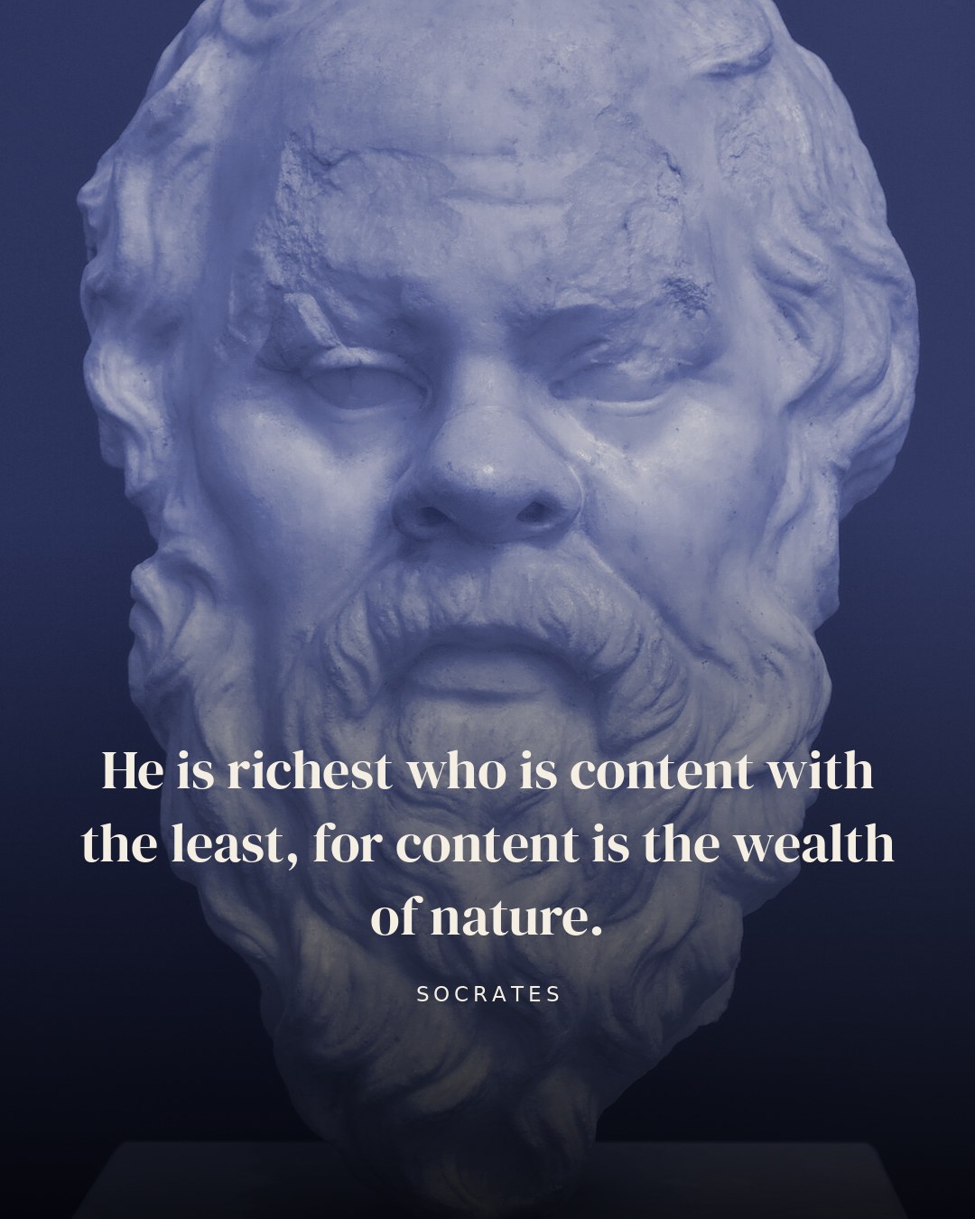 He is richest who is content with the least, for content is the wealth of nature. — Socrates quote card