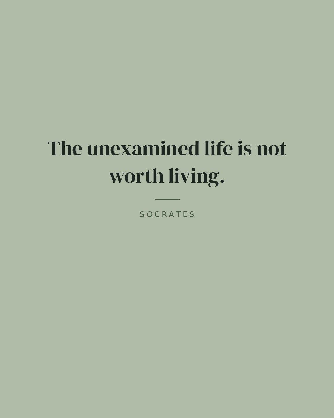 The unexamined life is not worth living. — Socrates