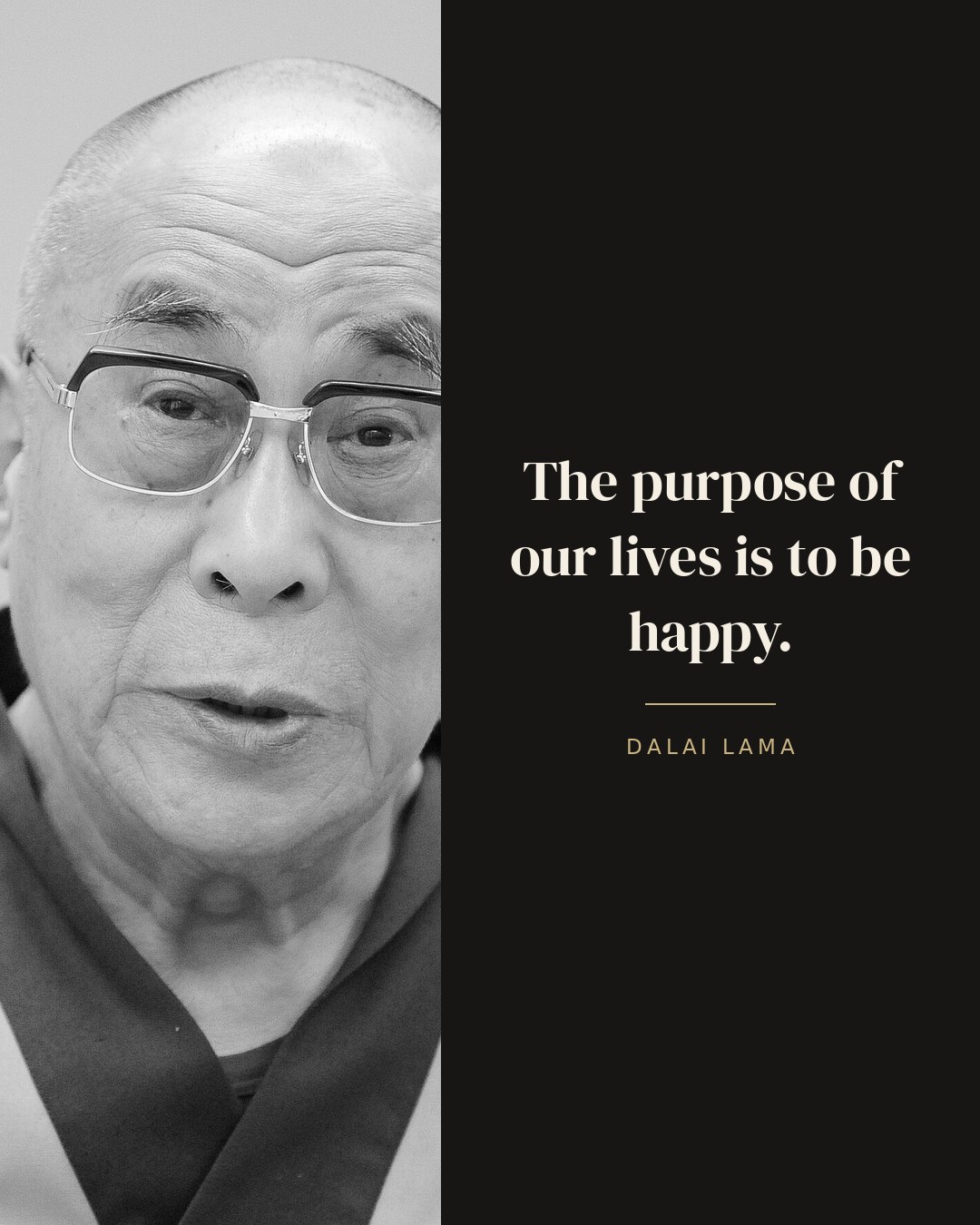 The purpose of our lives is to be happy. — Dalai Lama