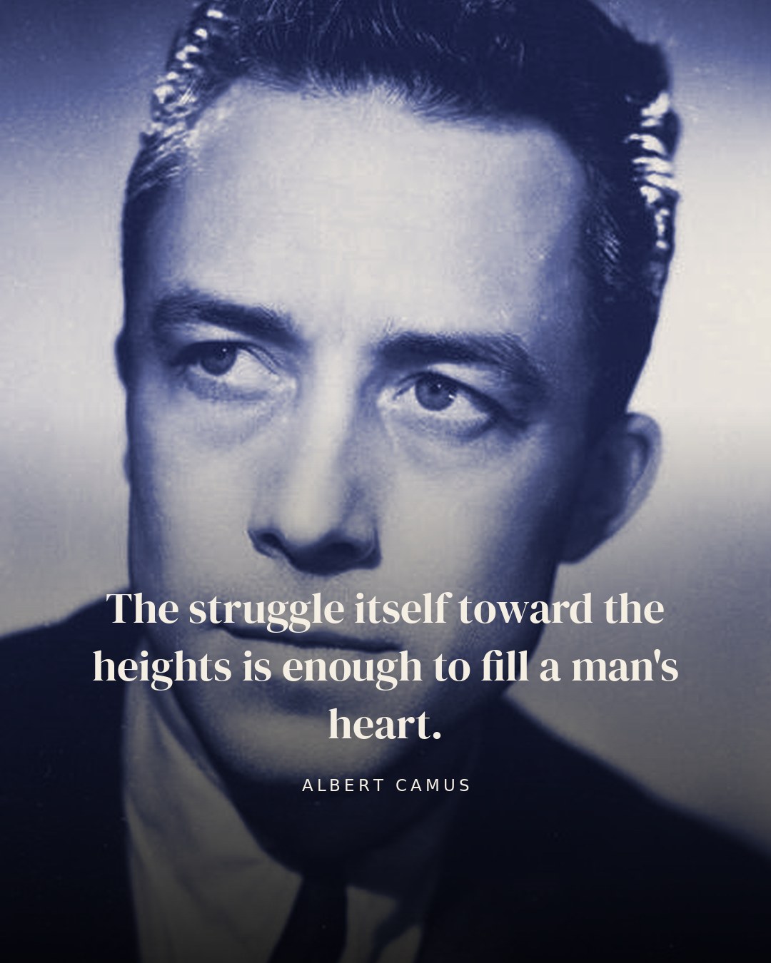 The struggle itself toward the heights is enough to fill a man's heart. — Albert Camus