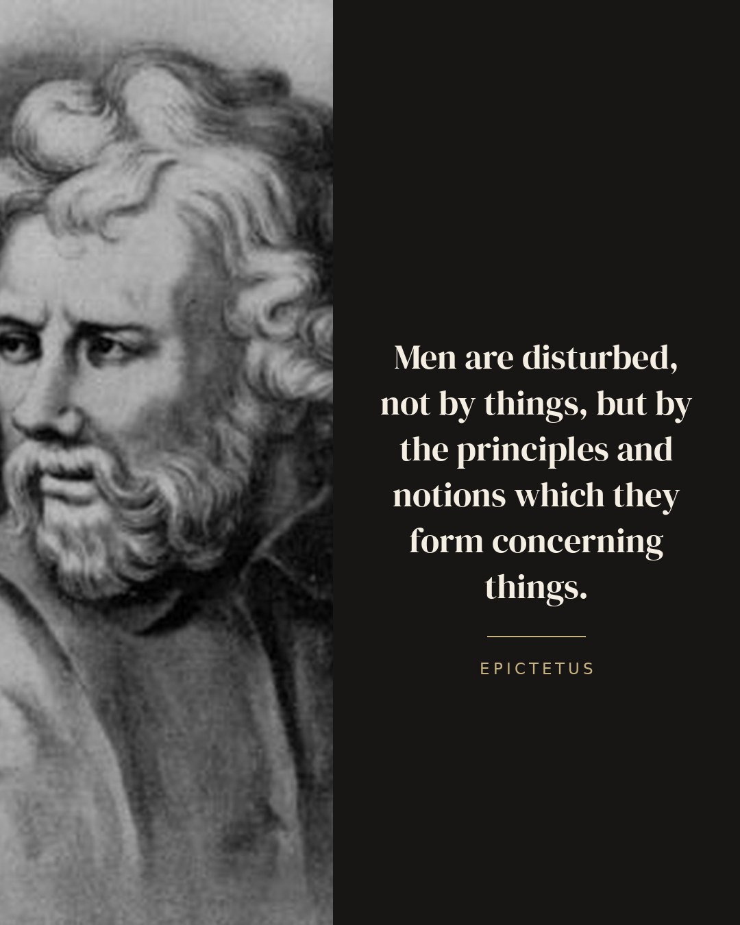 Men are disturbed, not by things, but by the principles and notions which they form concerning things. — Epictetus