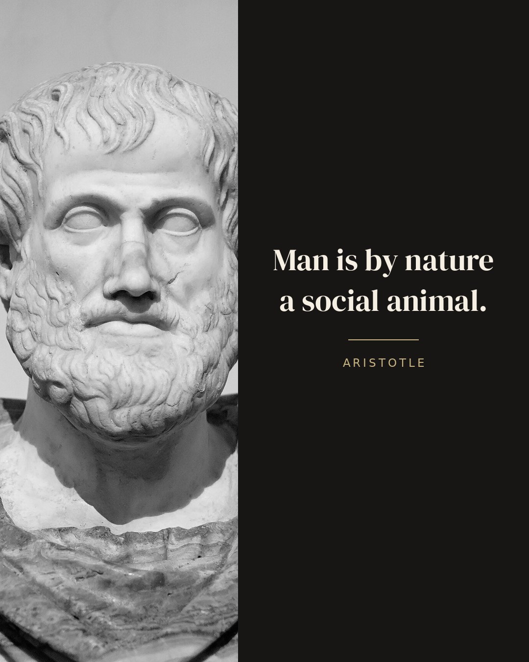 Man is by nature a social animal. — Aristotle